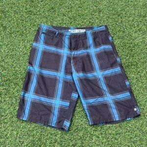 Ocean current y2k plaid Blue and Navy Shorts board shorts